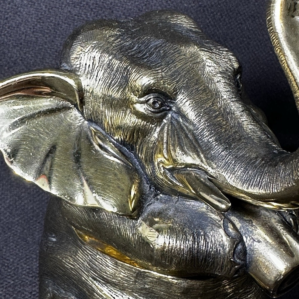 Jennings Brothers Brass Elephant JB USA French Bronze Trinket Box 2lb 12oz ANTG